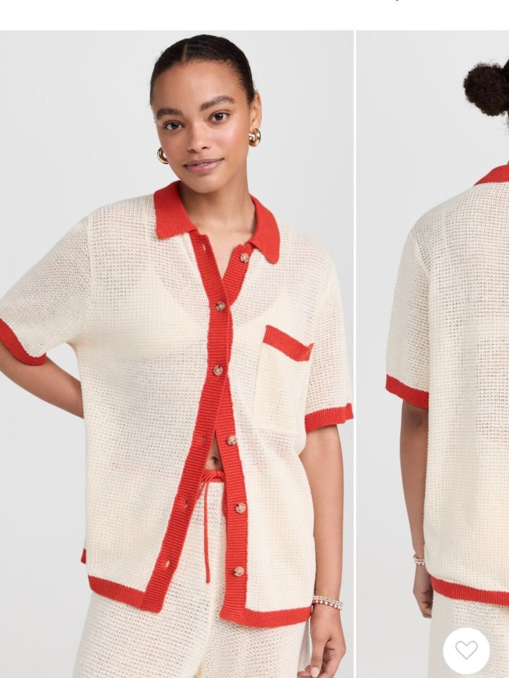 Onia Oversized Linen Knit Button Up. Fabric: Lightweight open knit